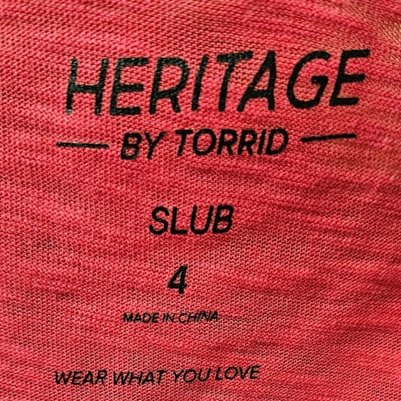 TORTID Plus Size Pretty Pink Heritage Slub V- Neck Pocket LongSleeve Tee 4X - Picture 5 of 11